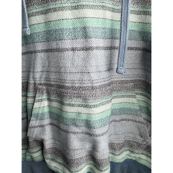 O’Neill Men’s Hoodie Large Striped Baja Style Pullover Blue Gray Mint - Picture 6 of 15